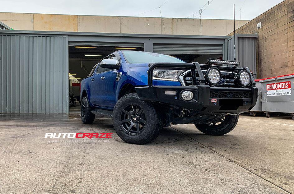 FORD RANGER AVALANCHE MATTE BLACK FRONT MILLED
